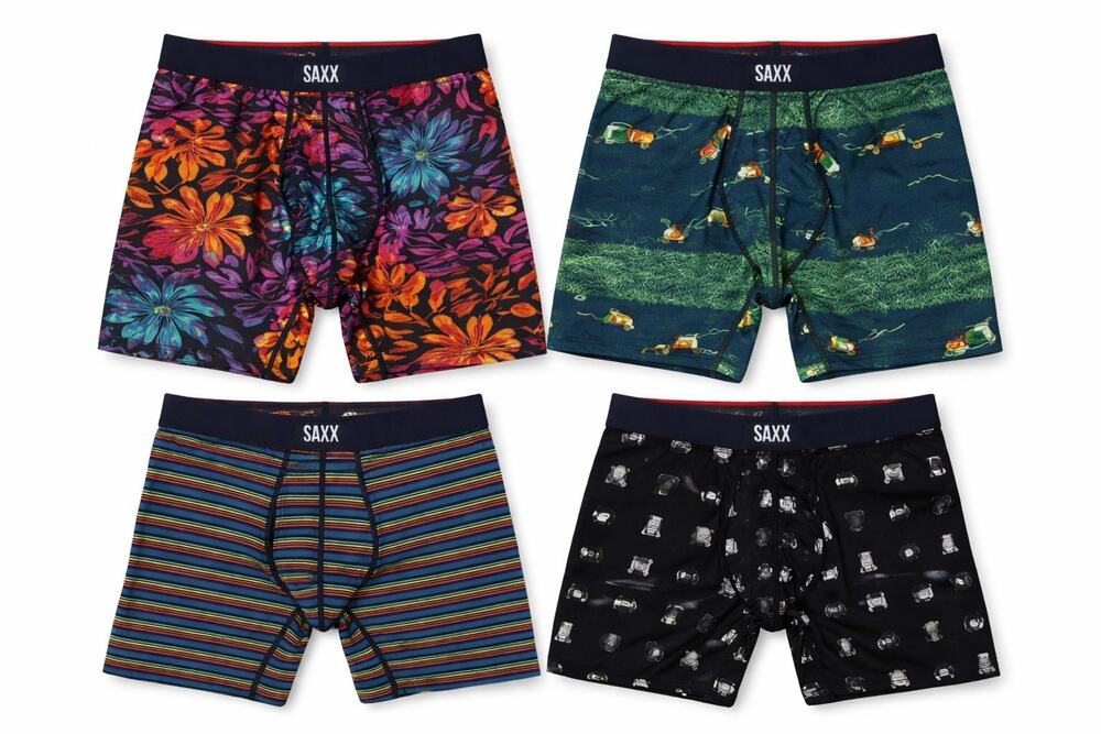 SAXX Vibe Xtra Boxer Brief Lot Of 4 Small Multi Print Ballpark Pouch NWT